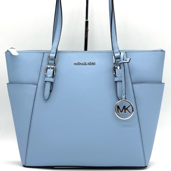 Michael Kors Large Charlotte TZ Tote Bag Light Sky Blue - Picture 1 of 12